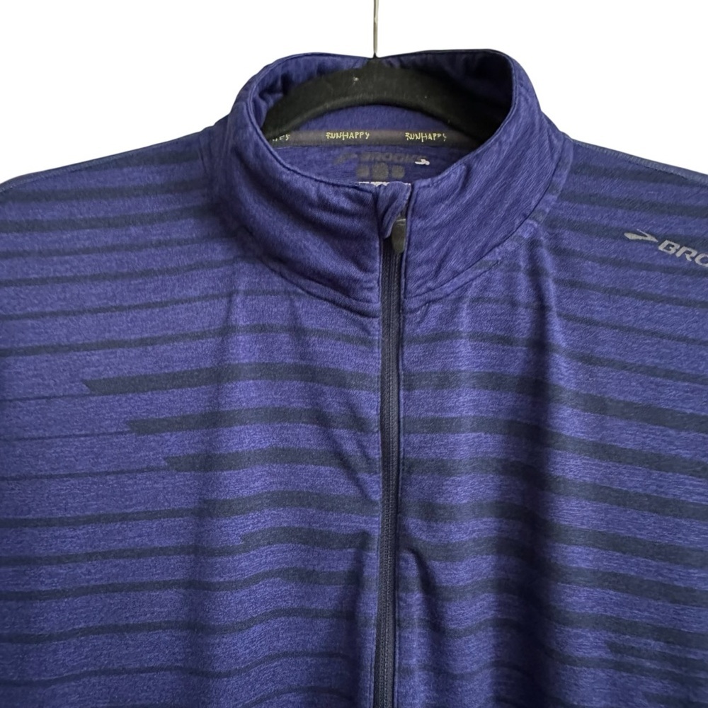 BROOKS Run Happy‎ Men’s Half Zip Running Shirt Blue Performance Pullover Large - Picture 8 of 14